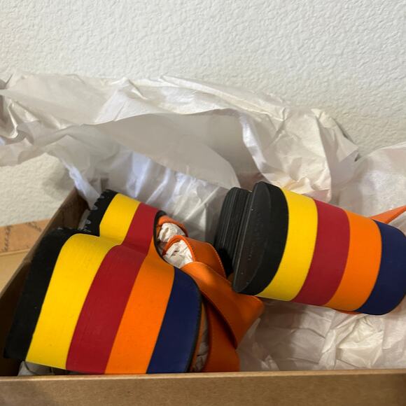 Free People Orange Multicolor Platform Sandals - Picture 7 of 9